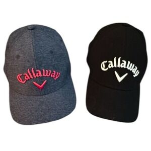 Lot‎ Of 2 NWOT CALLAWAY  Pro Golf Hats Gray/Pink & Black/White  Women's/Men's OS